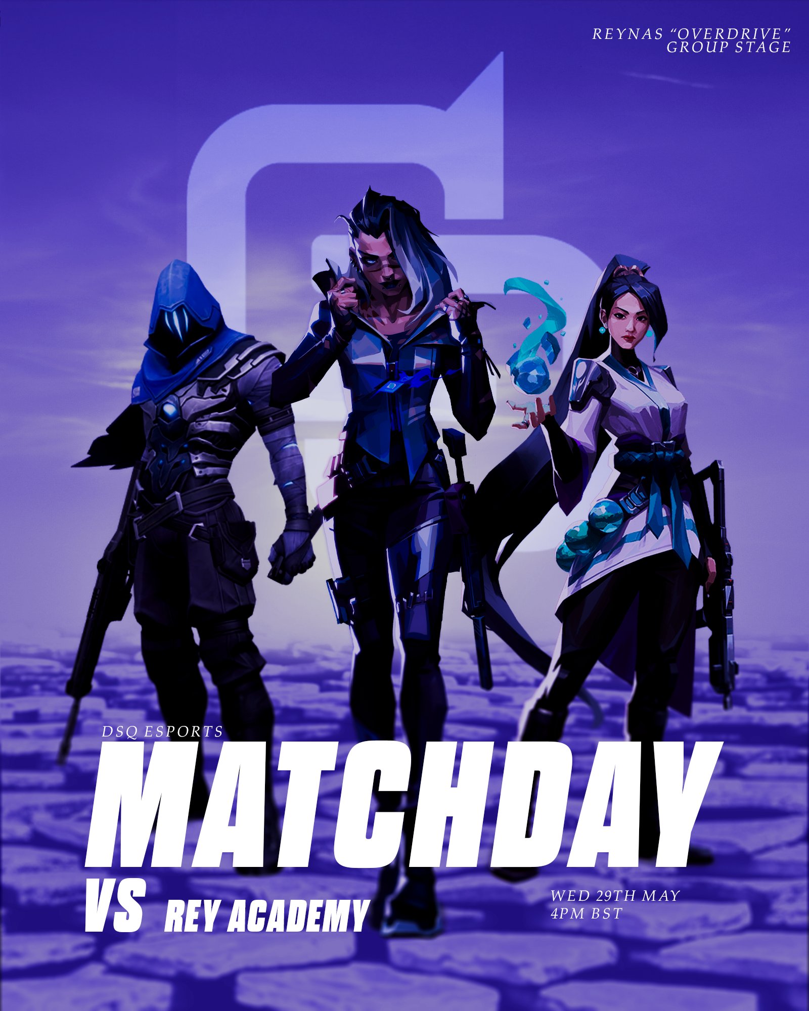 DSQ Esports on X We ll be playing our second game of the group stage against the hosts Or the mini version of them. Game 2 of The Reynas Overdrive group stage will
