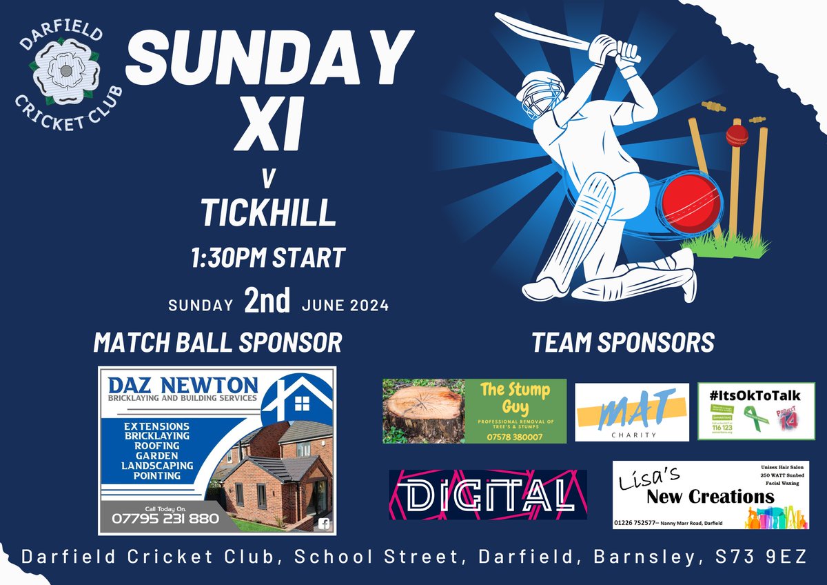 Our Sunday XI are at home this weekend

#UptheDCC