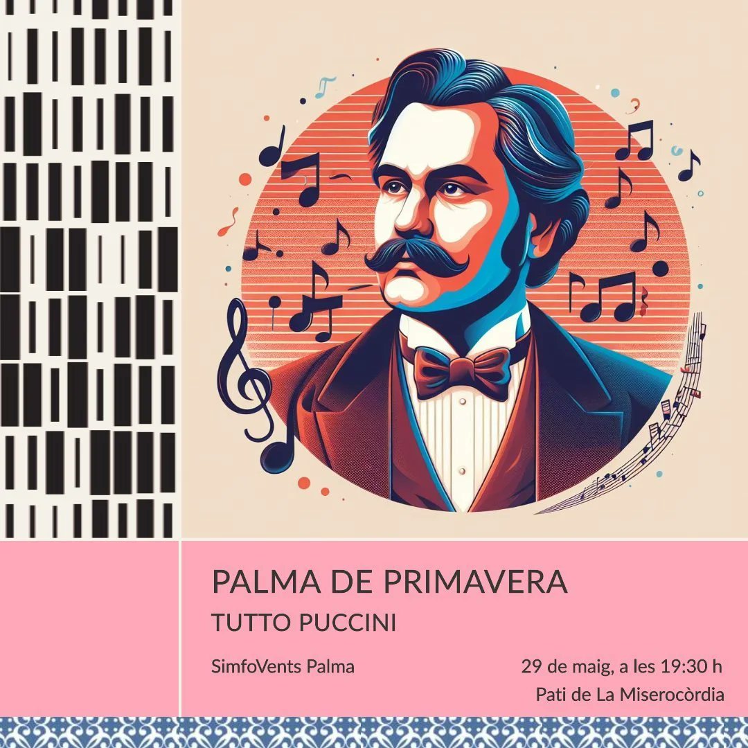 Avui a les 19.30 h, SimfoVents celebra el centenari de Puccini al Pati de La Misericòrdia. No t'ho perdis! #TuttoPuccini #SimfoVents #MúsicaClàssica uepmallorca.app/celebracio-del…