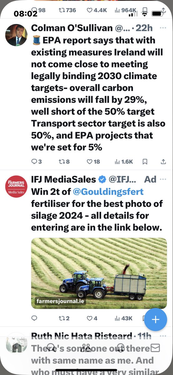 IdahoNua's tweet photo. “Ireland is going to miss its legally binding carbon reduction targets.”

“Win 2 tonnes of fertiliser”

Bangs head slowly against wall….

#climatecrisis #ClimateActionWindow https://t.co/WvNYEnIAYd