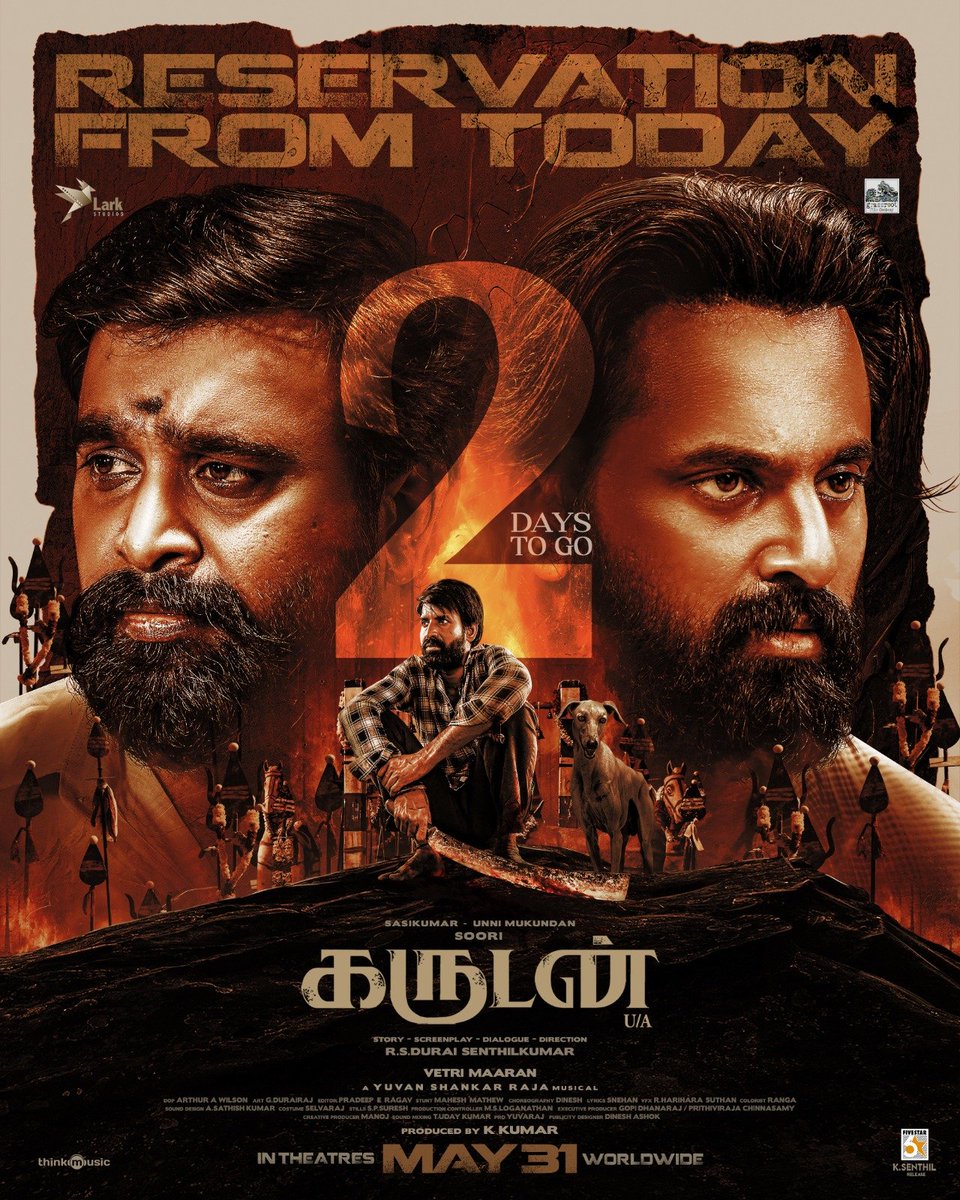 Booking for #Garudan opens TODAY In cinemas from MAY 31st