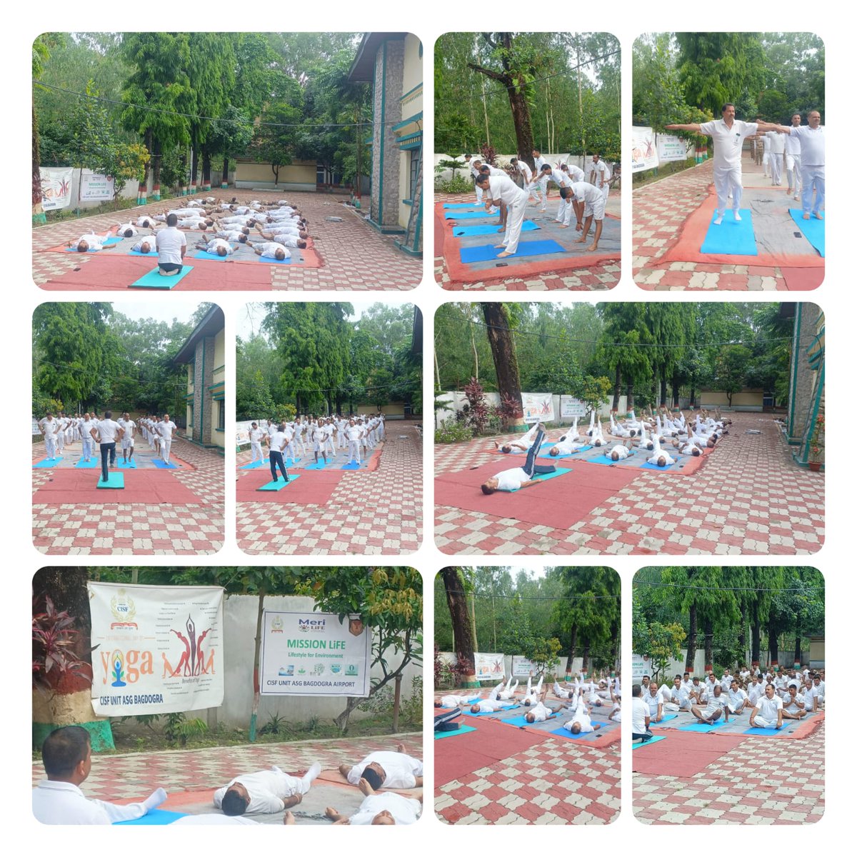 “Yoga is the stilling of the changing states of the mind.” — Patañjali Glimpses of yoga session conducted for personnel @ CISF Unit ASG Bagdogra. #PROTECTIONandSECURITY @HMOIndia @moayush