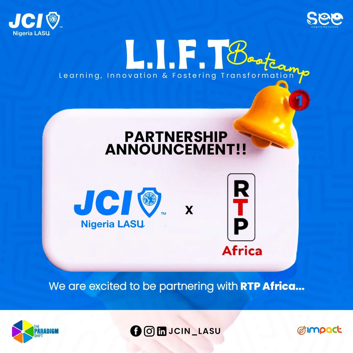 simpliwriteapp's tweet photo. RTP Africa and JCIN LASU @jcin_lasu are teaming up! 

At RTP Africa we aim to facilitate individuals’ seamless entry into the tech world and achieve their dream roles.🔥

LIFT BOOTCAMP is proudly supported by RTP Africa. 

#JCINIGERIA
#JCINLASU
#LIFTBOOTCAMP
#RTPAfrica https://t.co/ElLDgASWQD