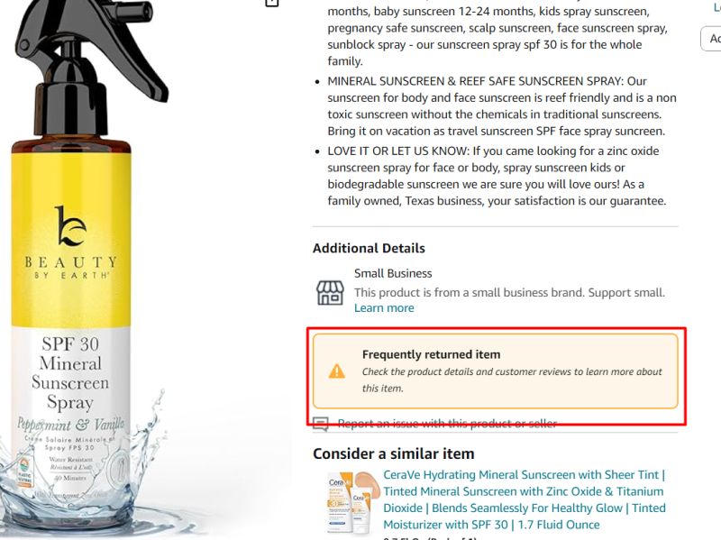 _GeorgeReid_'s tweet image. Amazon is trying out a new feature that highlights items frequently returned by customers. 

This means that if a product has a high rate of returns, it could hurt sales and create a negative impression for potential new customers.

#amazonads #amazonppc