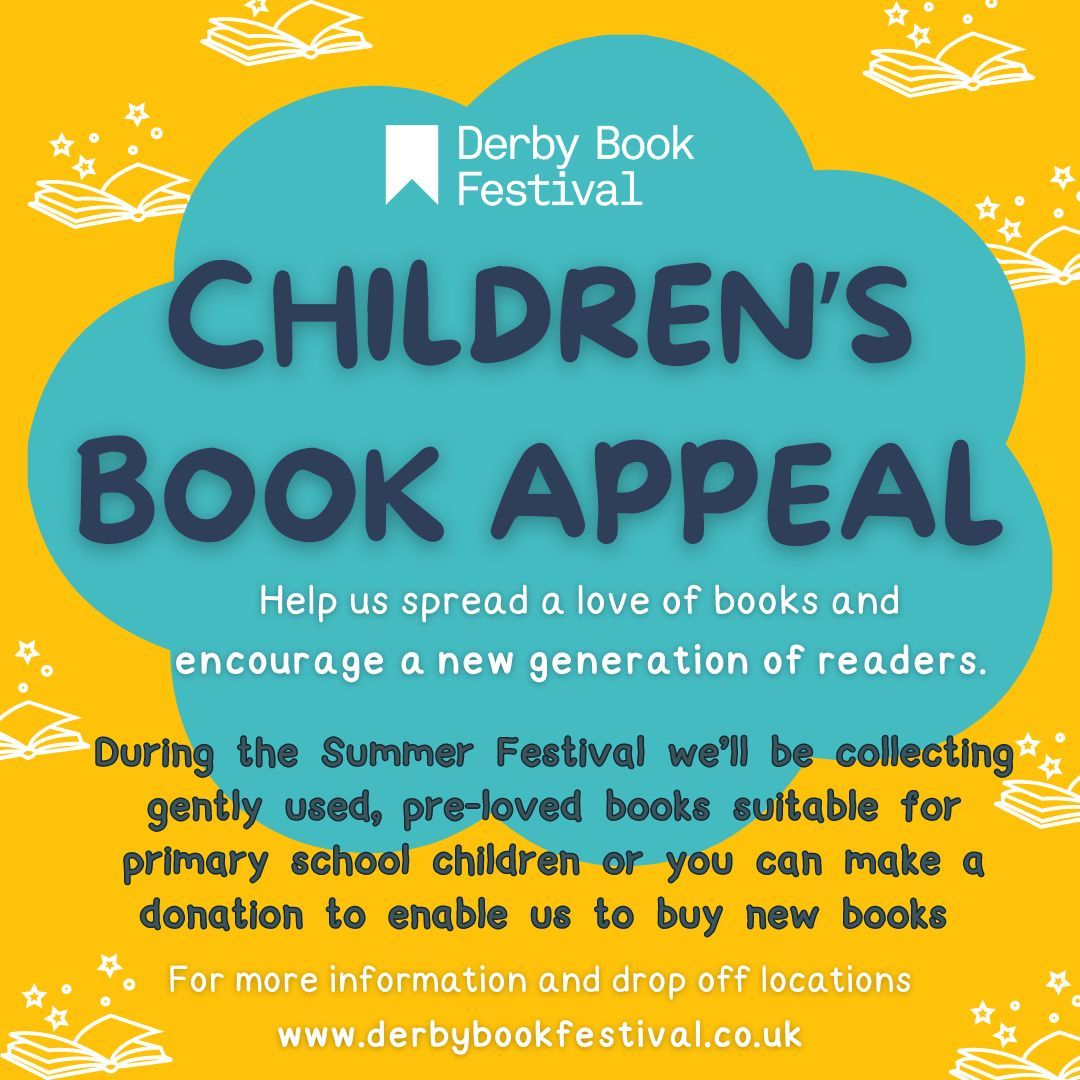Do you have any pre-loved children's books looking for a new home? 📚

Drop them off at the Lab between the 30 May - 5 June, where they will be collected as part of the @DerbyBookFest.

Find out more 👉 buff.ly/3KfZw5C

#DerbyUK #DerbyCityLab