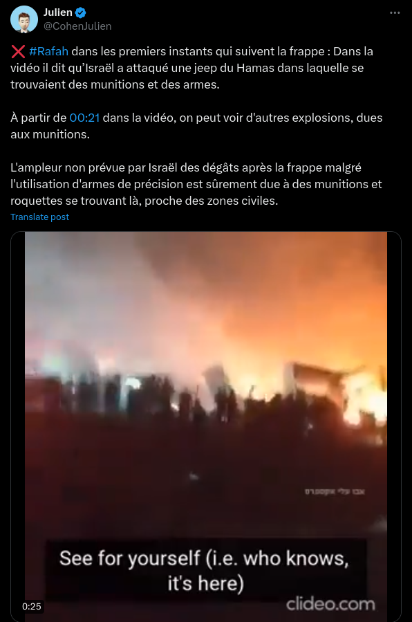 boadiceenne3's tweet photo. Autre diversion #GrainDeSable, la vidéo fabriquée par @/abualiexpress

Le sujet est: Israël continue son offensive malgré l'interdiction posée par la CIJ. 
https://t.co/5x4lQMAz62 https://t.co/u2kOLoqkEv
