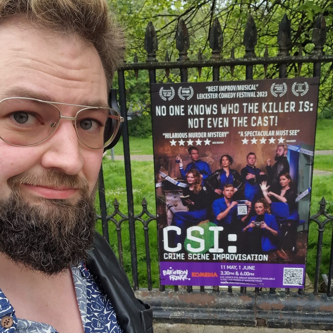 Crime Scene Impro (@crimesceneimpro) on Twitter photo CSI Brighton
Mirth meets murder in the world's daftest AWARD-WINNING comedy whodunnit
4 fantastic shows <a href="/brightonfringe/">Brighton Fringe</a>
11 May (SOLD OUT)
1 June (2 shows)
All at <a href="/KomediaBrighton/">Komedia Brighton</a>
No one knows who the killer is, not even the cast
#FindYourFringe
TKTS komedia.co.uk/brighton/comed… CSI Brighton
Mirth meets murder in the world's daftest AWARD-WINNING comedy whodunnit
4 fantastic shows <a href="/brightonfringe/">Brighton Fringe</a>
11 May (SOLD OUT)
1 June (2 shows)
All at <a href="/KomediaBrighton/">Komedia Brighton</a>
No one knows who the killer is, not even the cast
#FindYourFringe
TKTS komedia.co.uk/brighton/comed…