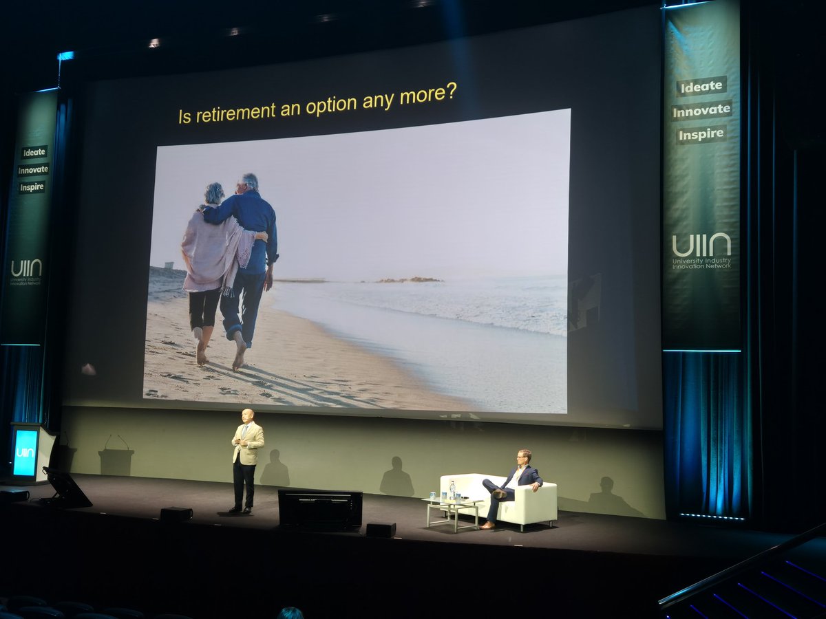 Retirement is dead. Second life ia here. Profesors are orchestrators. Personalised, collaborative and experiential learning  with hapiness as the outcome. Inspiring messages from the President of <a href="/IEuniversity/">IE University</a> Prof Santiago Iniguez at the <a href="/UIIN/">UIIN</a> conference in Madrid. <a href="/CBR_IN/">Canberra Innovation Network</a>