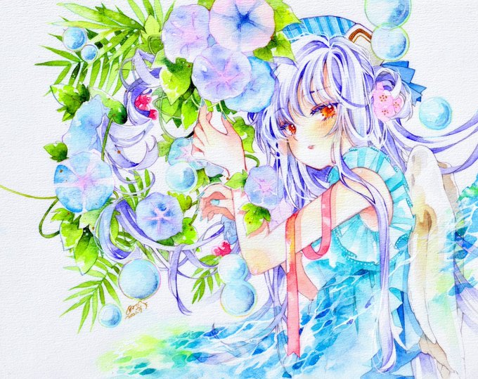 「flower purple hair」 illustration images(Latest)