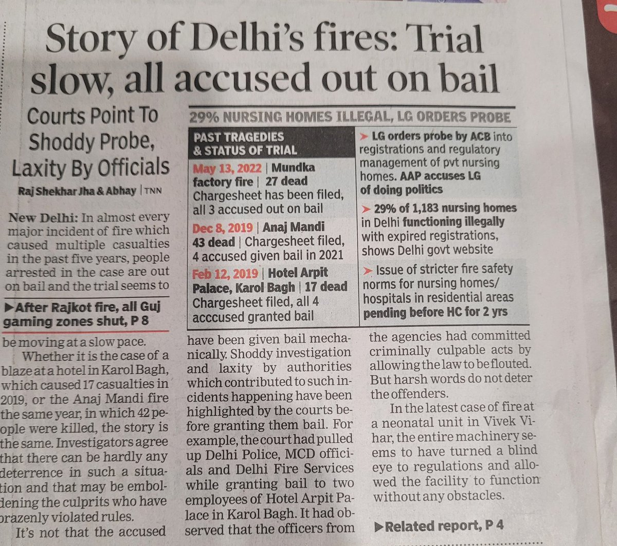 The most corrupt #DelhiGovernment under thief @ArvindKejriwal & his @AamAadmiParty has ruined #Delhi. 😠 😡 #Modi government & #CJIChandrachud   are watching loss of lives of #Delhities in such massive fire 🔥 incidents. No corrupt official, who cleared such buildings is jailed.