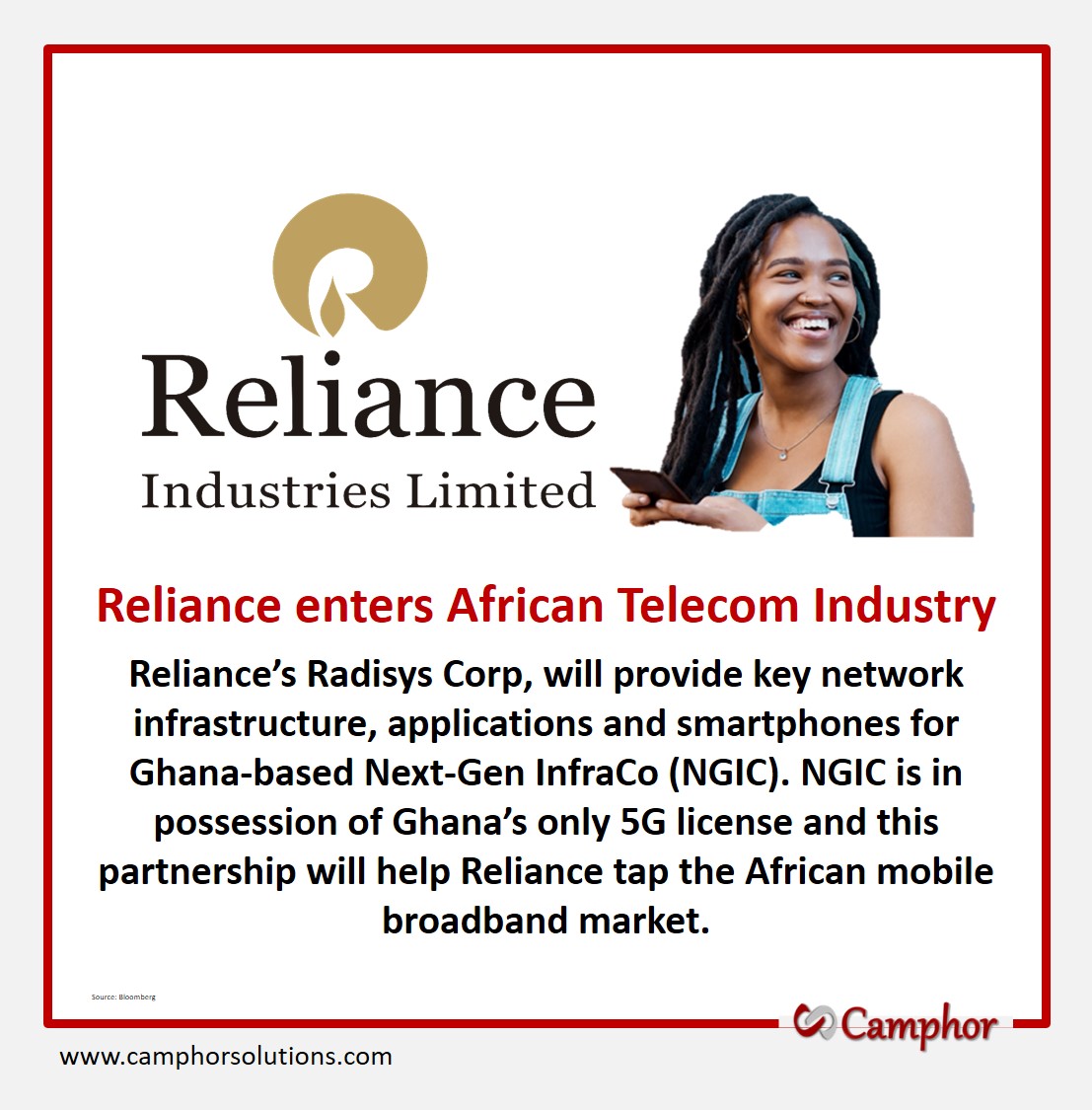 #Reliance #Africa #NGIC #telecom #TelecomIndustry #RelianceIndustries #Jio #5GNetwork #B2Bleadgeneration #growthmarketing #seo #organicseo #digitalmarketing #websitemanagement #camphorsolutions #socialmediamarketing #socialmediamanagement #broadband #broadbandinternet #ghana