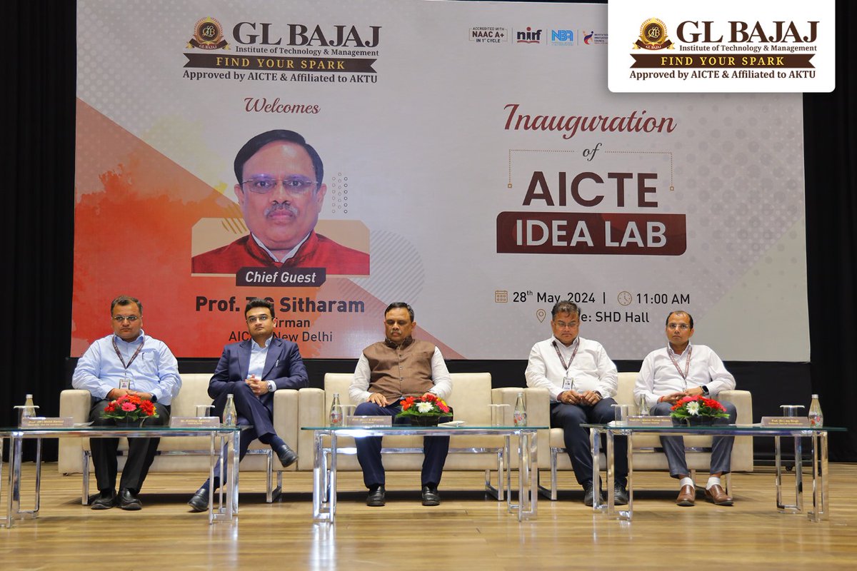 glbajaj's tweet photo. #GLBajaj Institute of Technology & Management (#GLBITM) was honored to host AICTE Chairman Prof. TG Sitharam, who inaugurated the #AICTE IDEA LAB at the #campus.
#AICTEIdeaLab #AICTEChairman #Innovation #IDEALab #FutureSkills #ContinuousLearning #NAAC #NIRF #NBA #CEO #ceoglbajaj https://t.co/pPfRYg49W0
