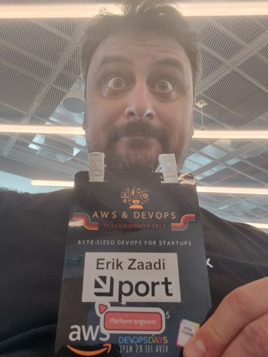 erikzaadi's tweet photo. Representing @tweetsbyport at the @TLVCommunity AWS and DevOps meetup!

Be sure to catch our pun-el (with @Heathenaspargus) #typo_and_pun_intended at 14:40 on the main stage #cringe_incoming https://t.co/suQUajLUdd