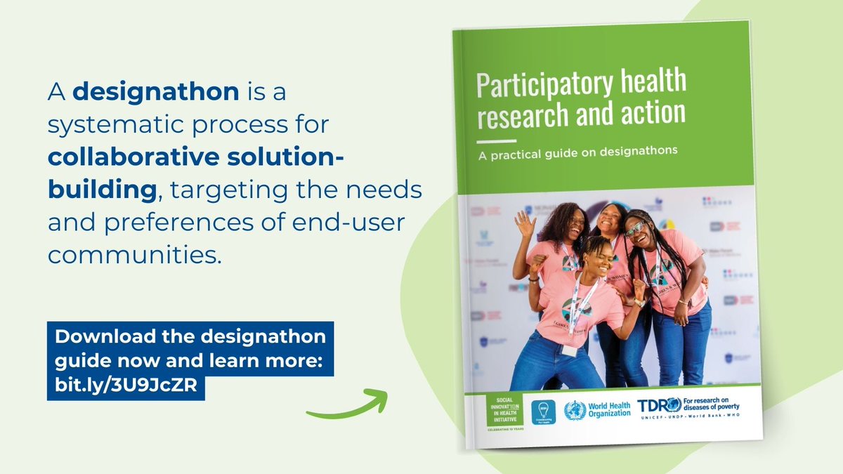 Looking to lead a designathon that re-imagines public health research? Check out our practical guide! From initial steps to sustainable impact, it provides practical strategies for organizing a designathon to enhance health. Download the #DesignathonGuide  bit.ly/3U9JcZR