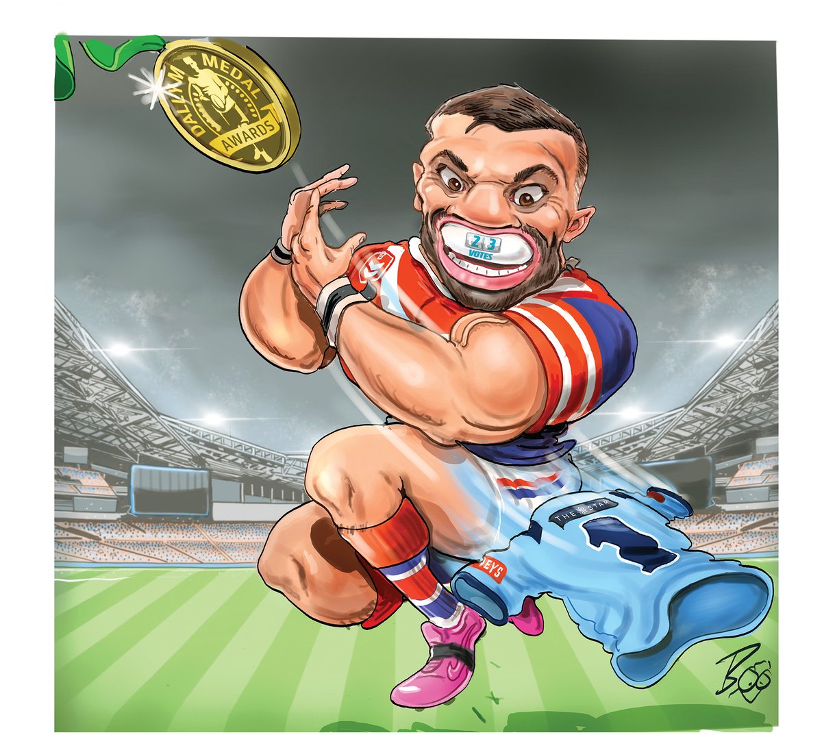 BooBaileyTele's tweet photo. '#jamestedesco #origin omission could prove a blessing for the @sydneyroosters, and his #dallym medal chances. The champion fullback is polling well in 2024 and features highly in @telegraph_sport comprehensive look at the medal's overs and shakers #nrl #sydneyroosters https://t.co/g6y0KrXvuE