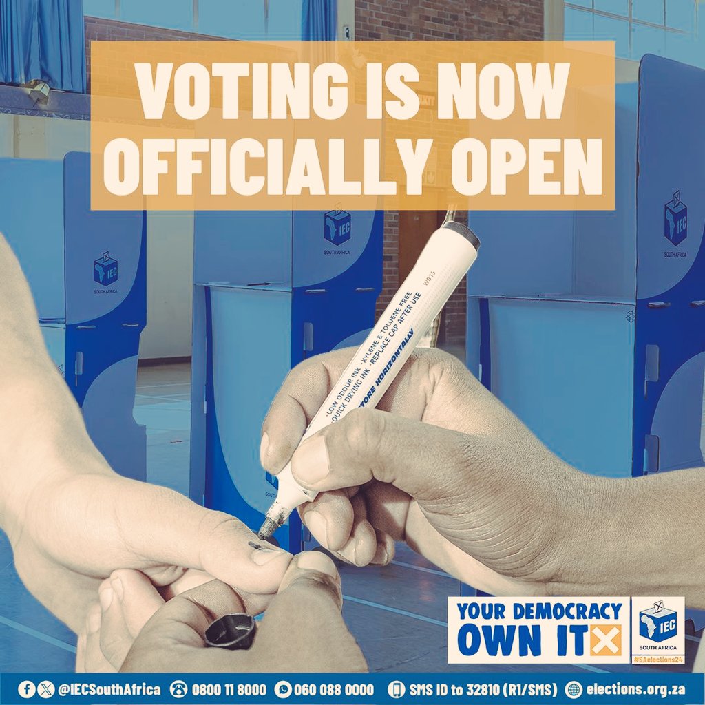 Dᴇᴇ .•° ⁱᴬᵐⁿᵒᵗᴹᵃⁿʸ (@iamnotmany) on Twitter photo #ElectionDay 🇿🇦
👍🏾 Time
👍🏿 For
👍 Our
👍🏿 Thumbs
👍🏻 To
👍🏾 Show Up
👍🏻 And
👍🏾 Shine
courtesy <a href="/IECSouthAfrica/">IEC South Africa</a>
#DemocracyInAction #ElectionDay 🇿🇦
👍🏾 Time
👍🏿 For
👍 Our
👍🏿 Thumbs
👍🏻 To
👍🏾 Show Up
👍🏻 And
👍🏾 Shine
courtesy <a href="/IECSouthAfrica/">IEC South Africa</a>
#DemocracyInAction