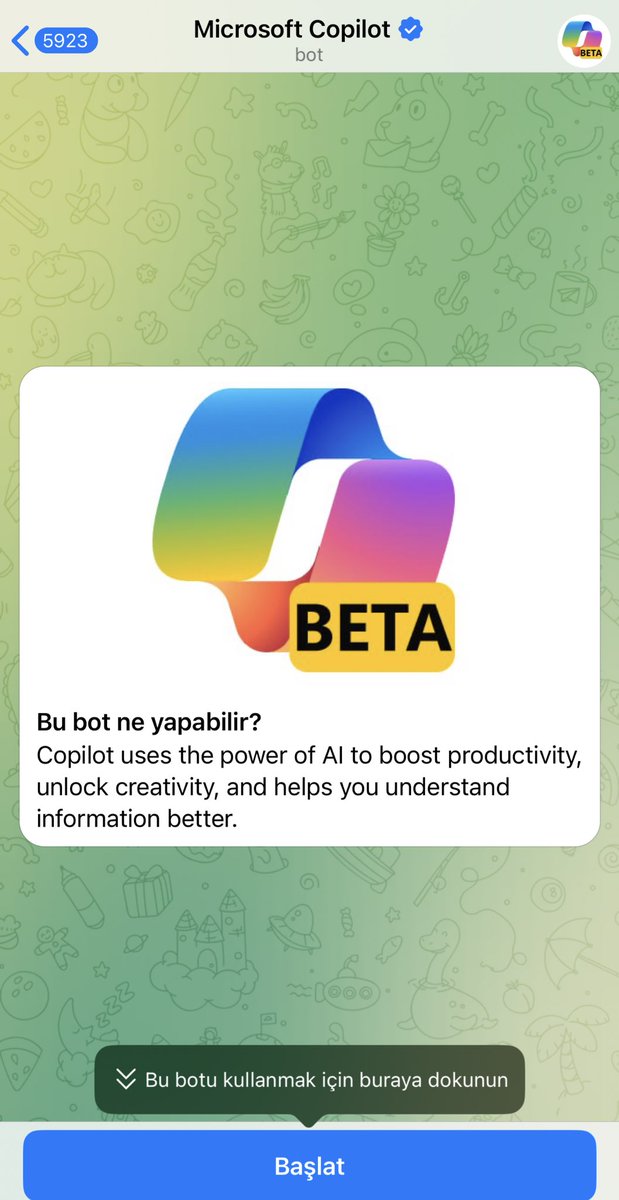 Telegram içerisinde kullanılabilen Microsoft Copilot yapay zeka asistanı kullanıma sunuldu. 📍Bu bot sayesinde sorular sorabilir, bilgi arayabilir ve çeşitli görevlerde yardım alabilirsiniz.
