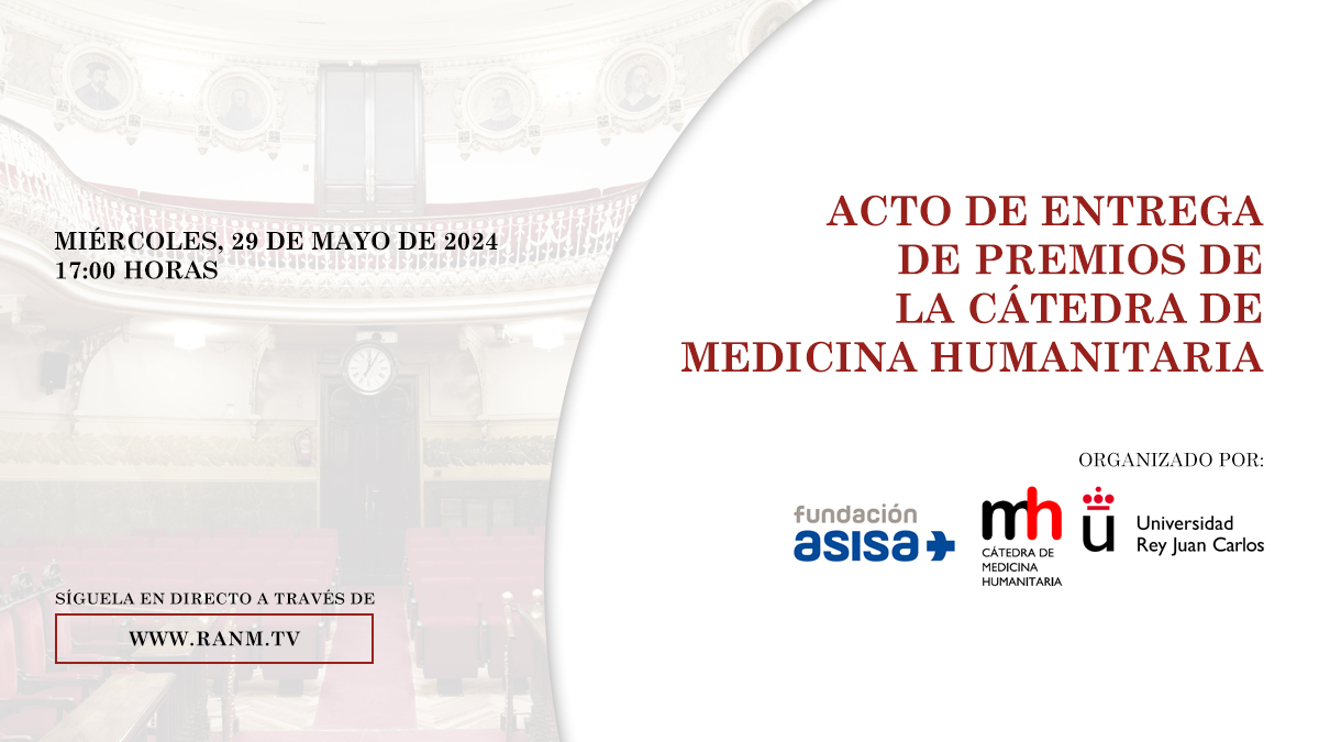 Esta tarde a partir de las 17:00 horas podrás ver el acto de entrega de premios de la Cátedra de Medicina Humanitaria. Consulta el programa en: ranm.es/sesiones-y-act…