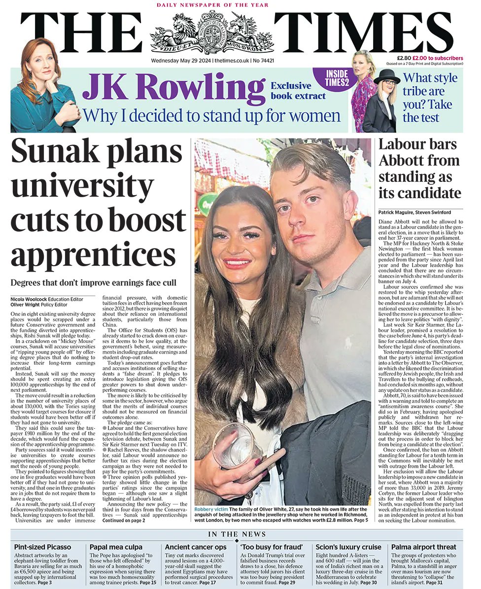 No surprise that a desperate Rishi Sunak is coming after universities, though as usual it's hugely depressing to see the value of higher education crudely linked to 'earnings potential'