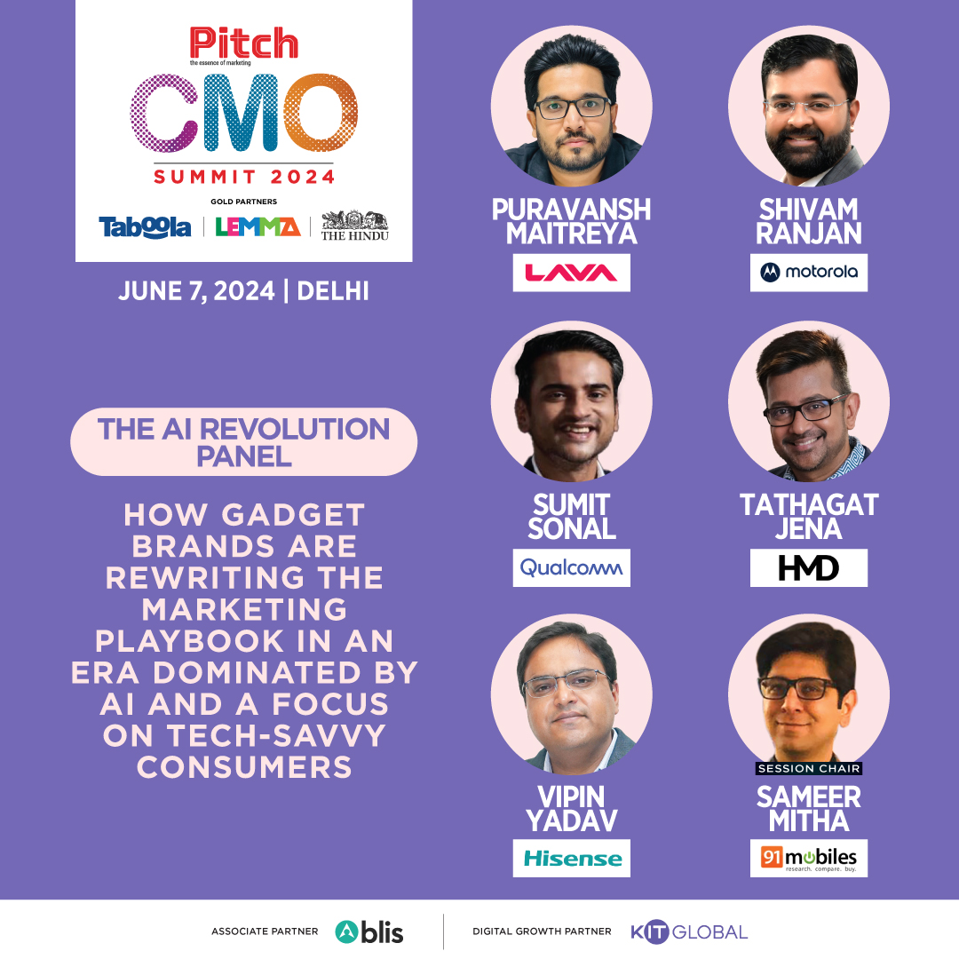 🤖 The AI Revolution Panel!

Discover how gadget brands are rewriting the marketing playbook in an era dominated by AI and tech-savvy consumers. Join us at #PitchCMO Summit - Delhi 2024 for groundbreaking insights and strategies!

Register Now: bit.ly/4b7kVJo

#Delhi