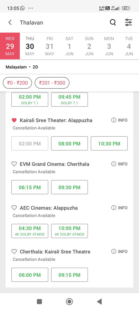 The uptrend shown by #Thalavan despite crowd favorite #Turbo and #GuruvayoorAmbalaNadayil, helped the movie to attain main screens in the cir.

Two shows are charted at the AEC main screen, 04:30PM and 10:00PM.

This is a very good sign for the film!!
Glad!!

#AsifAli #BijuMenon