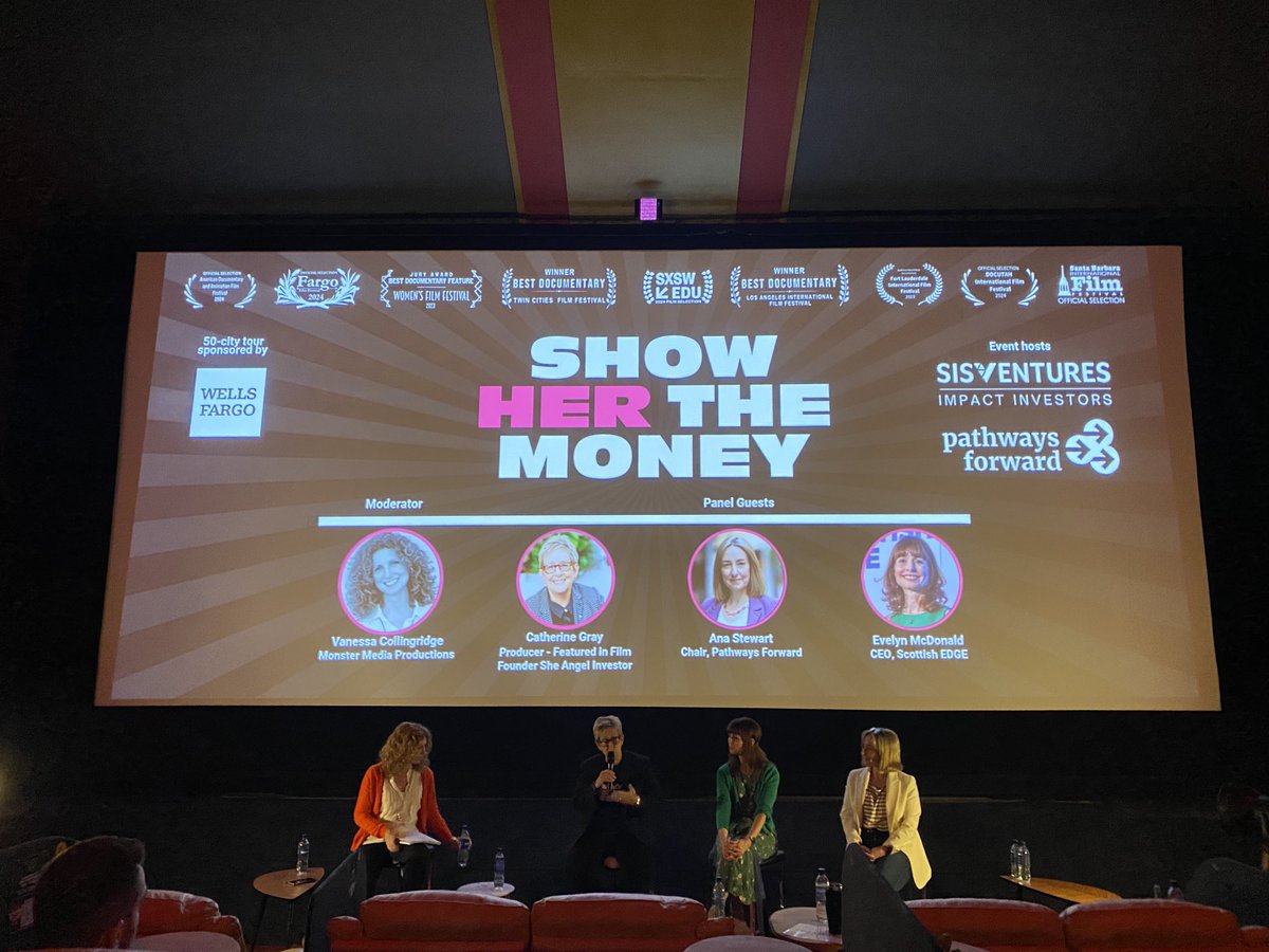 ⁦<a href="/sis_ventures/">SIS Ventures</a>⁩ hosted #ShowHerTheMoney at the glorious ⁦<a href="/DominionCinema/">Dominion Cinema</a>⁩ 
Female investors supporting female founders.
⁦<a href="/ScottishEDGE/">Scottish EDGE</a>⁩ ⁦<a href="/AnaCStewart/">Ana Stewart</a>⁩ joined the panel.
⁦<a href="/EIE_Invest/">EIE</a>⁩ ⁦@Investing_Women⁩ 
were amongst the audience.