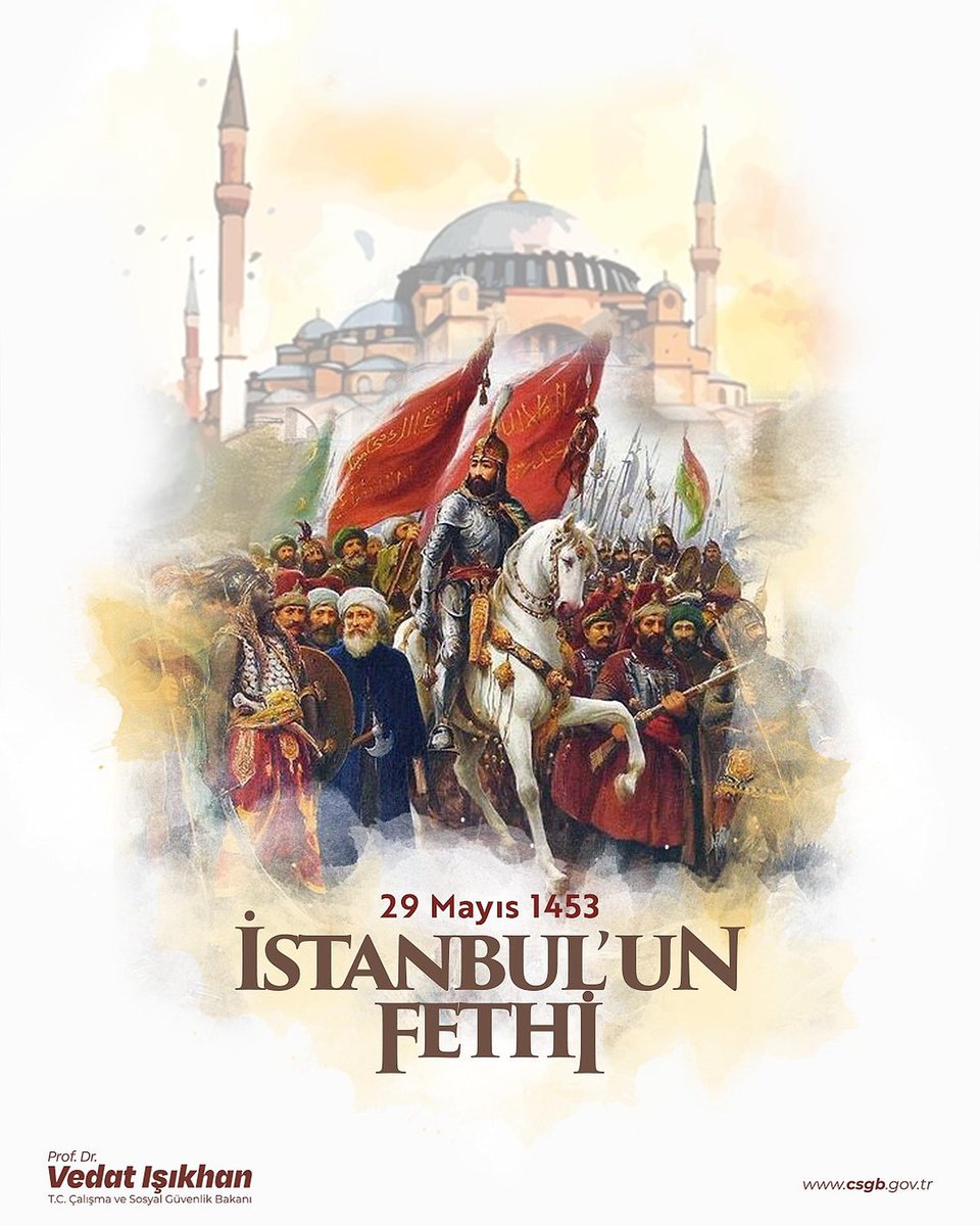 Çağ açıp çağ kapatan şanlı zafer. İstanbul’un Fethi'nin 571. yılı kutlu olsun! 🇹🇷 Peygamber Efendimizin müjdesine mazhar olan, büyük komutan Fatih Sultan Mehmet Han’ı ve kahraman ecdadımızı rahmetle anıyorum.