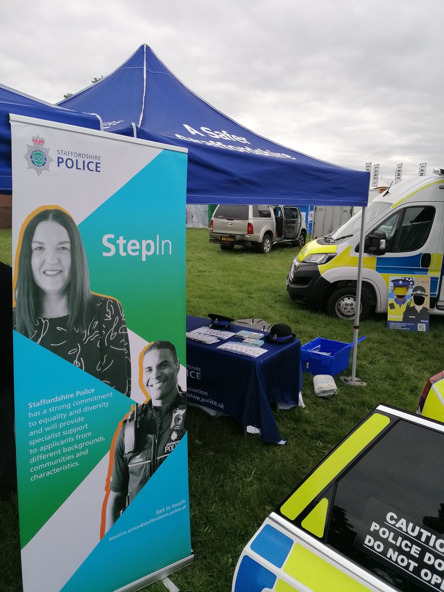 Our team are at the Stafford County Show today and tomorrow! Come along and speak to us and our colleagues about policing. @StaffsPolice @StaffsPoliceCC @benadams4staffs @StaffsPoliceRWC