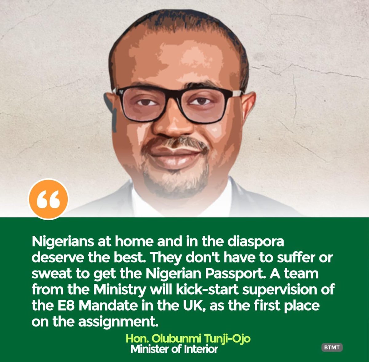 Nigerian at home and the diaspora deserves the best:- Hon Olubumi Tunji Ojo.

#PBATVesary
#BTOisWorking
#RenewedHope