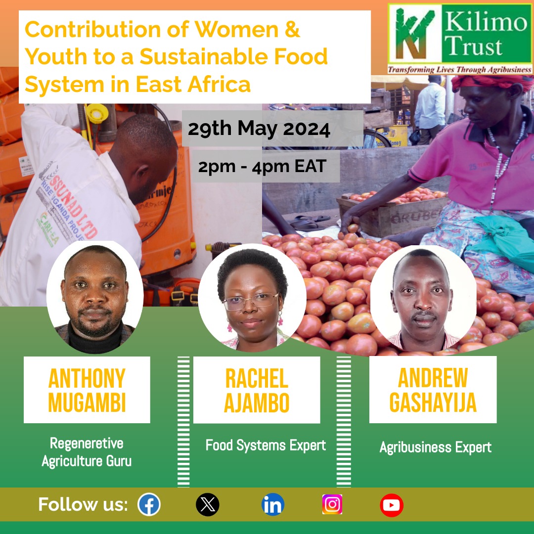 Excited to be Moderating this conversation on the role of Women and Youth in  Agriculture in East Africa.
@kilimoEAC

#WomenInAgriculture
#YouthInAgriculture
#SustainableFoodSystems