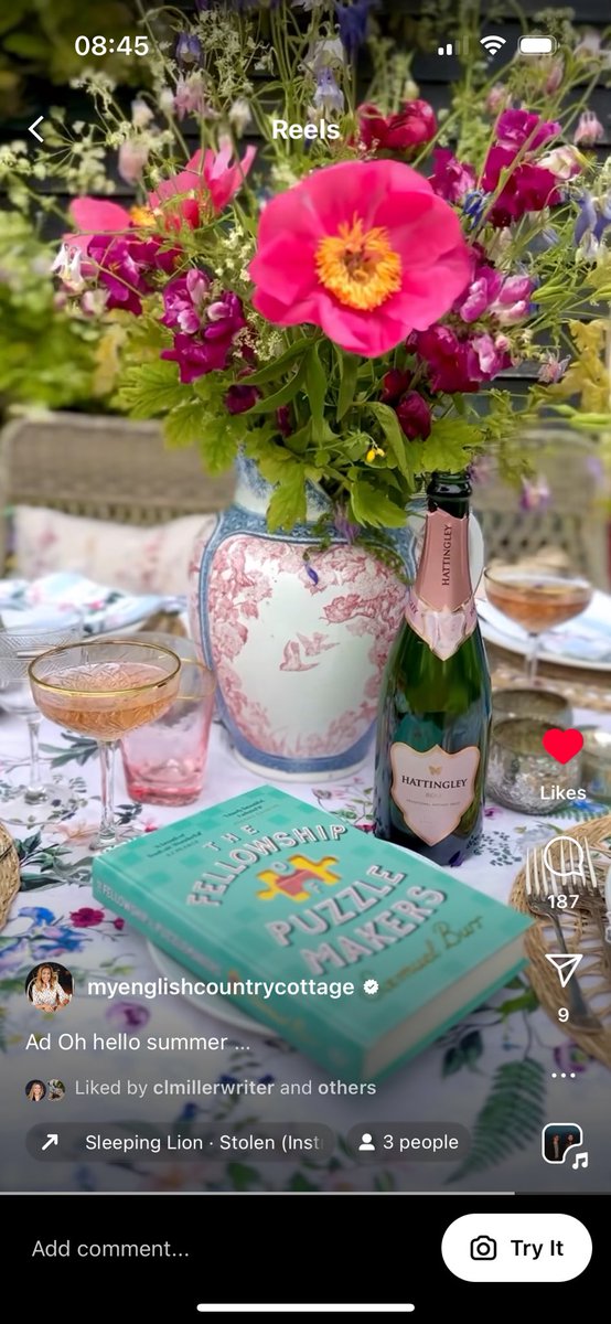 Look at these gorgeous screengrabs from Insta. Tonight, 7pm, do join us over there to hear me in conversation with @myenglishcountrycottage and @Margotgoodlife discussing all things #Puzzlemakers (and Prosecco) 🥂🧩 #areyousittingcomfortably