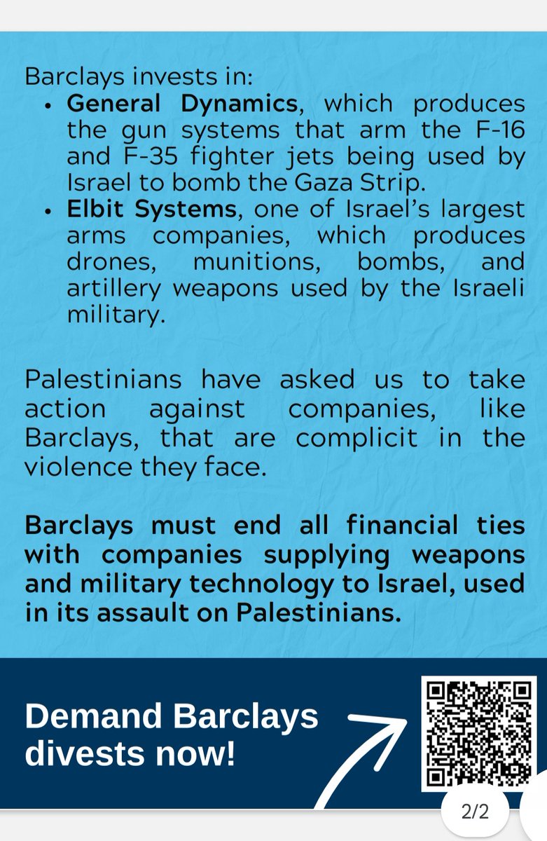 #Boycottbarclays action in #Welshpool this Friday - 31st May, 12 noon. Outside the banking hub, 40 Broad Street, Welshpool. Join us to demand that #Barclays stops arming Israel. @CardiffPSC @NewportPSC @PscRct @PSCupdates