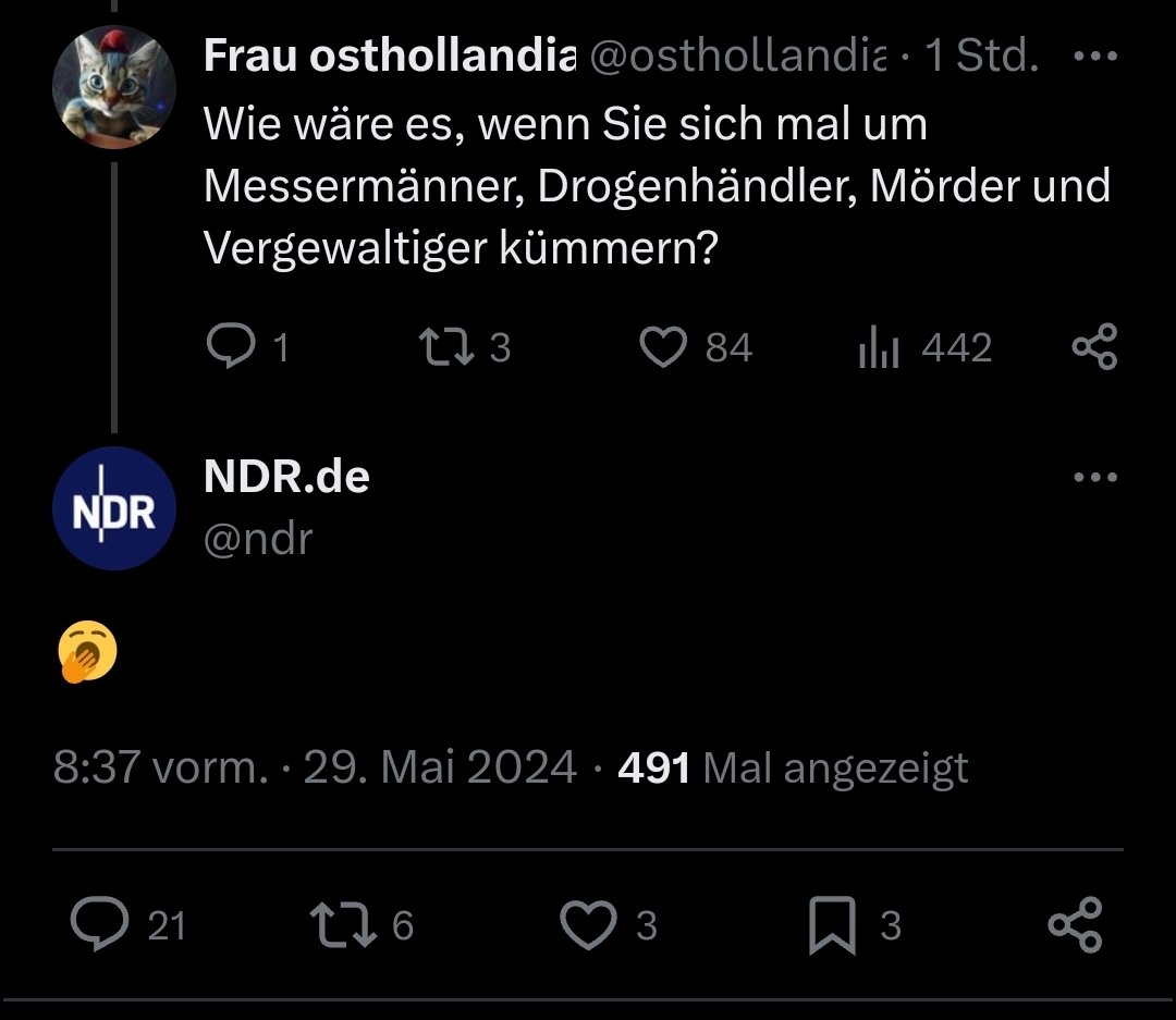 Antwort des offiziellen NDR Accounts. #ReformOerr #OerrBlog