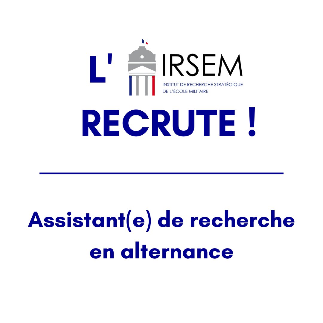 IRSEM1's tweet image. #Recrutement 🤝 | Le domaine #Stratégies, #Normes et #Doctrine de l'IRSEM est à la recherche de son #assistant de #recherche en #apprentissage pour septembre 2024 !
➡ Fiche de poste : tinyurl.com/bd5my54p