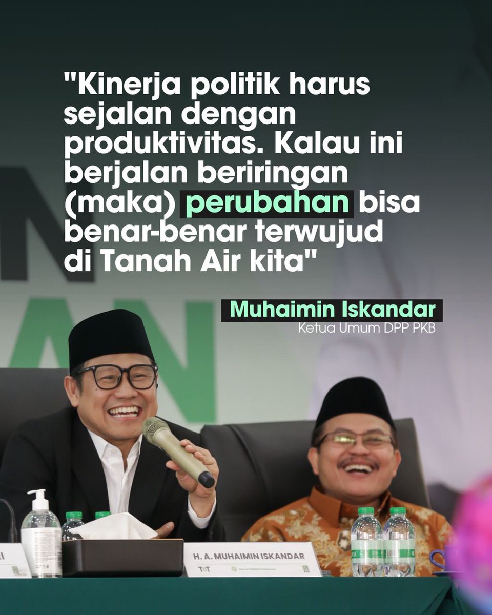 Sibuknya PKB @dpp_pkb kedepan menjadi politik kontrol kinerja legislatif dan esekutif. Gus @cakiminow terus mengingatkan kalau spirit perubahan harus terus dibangun, maka itu perlu dipersiapkan dengan baik! ☝🏻💚

#1pkb #perubahan