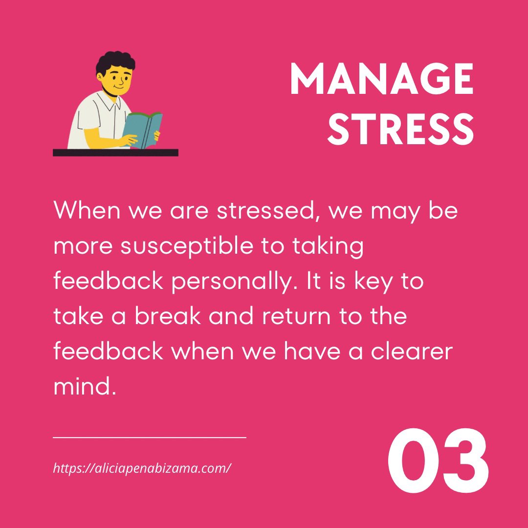 Alicia_P_Bizama's tweet image. Being understanding and compassionate helps to deal with sensitive feedback. Check out my blog post for tips to deal with feedback. Have a good week😊#tipstomaximisefeedback #feedbacktips #stresstips