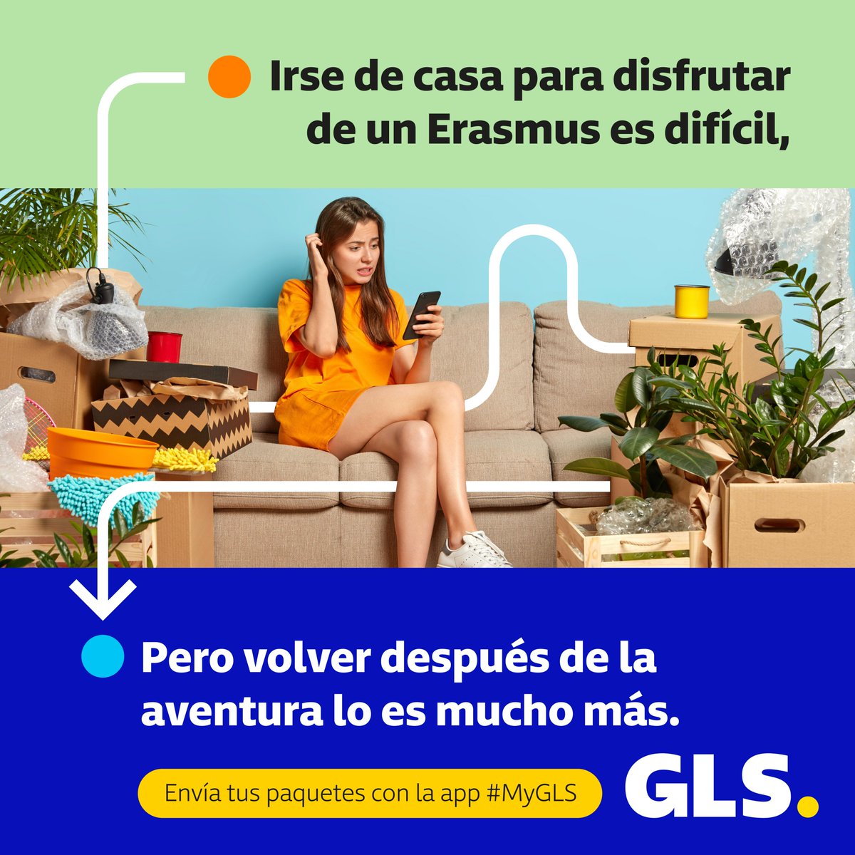 GLS_Spain's tweet photo. No te compliques con la vuelta a casa 🤯✈️ Contrata tus envíos a través de la app #MyGLS 📲🧢 Para más información 👉https://t.co/blSp60cjj6

#ParcelstoPeople #PeopletoPeople #Erasmus #FinErasmus #Vueltaacasa #EnviosMaletas https://t.co/U2M7ZDgrxn