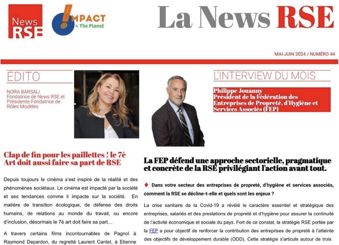📢News RSE N°44 
newsrse.fr/2024/05/28/la-…
🔎L'édito de <a href="/NBarsali/">Nora Barsali</a> 
✨ Femmes Rôles Modèles : "Des femmes inspirantes pour vivre sa vie" par <a href="/claudinemonteil/">claudine monteil</a> 
🤝2ème Dîner de l'Égalité au Sénat par  Nora Barsali, en présence de la Ministre <a href="/auroreberge/">Aurore Bergé</a> et parrainé par <a href="/verienparent/">Dominique Verien</a>