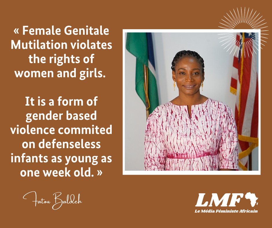 We start this day by sharing our #FeministQuote of the week which comes from @BaldehF ✨️ Fatou Baldeh is a gambian women's rights activist who fights against the harmful practice of female genital mutilation. She is also the founder of @WomenInLiberat1. #EndFGMGambia