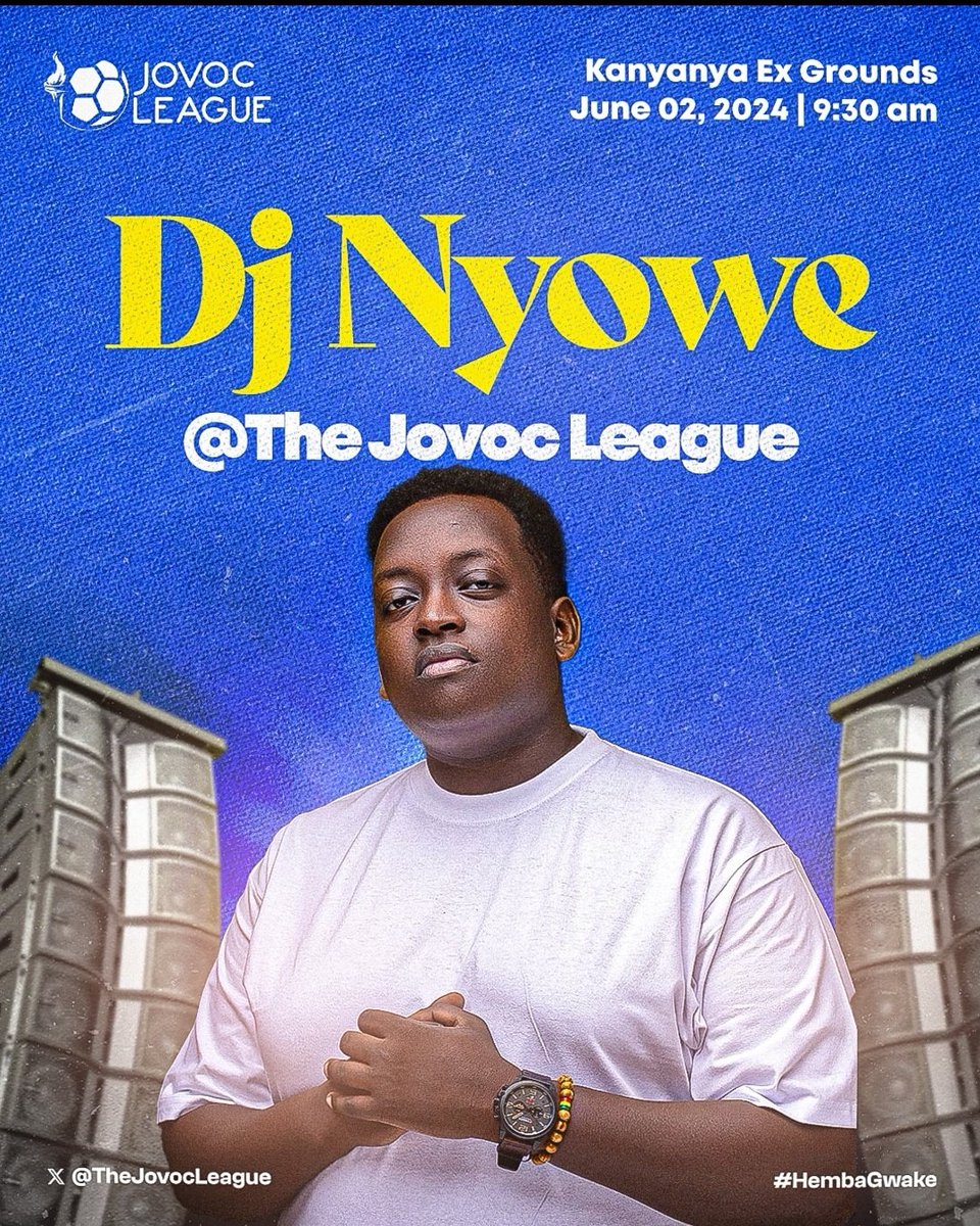 Say no more! @DjNyowe will be with us this Sunday at the land that we love most Kaniania grounds(home of @TheJovocLeague ) #HembaGwake with the best.