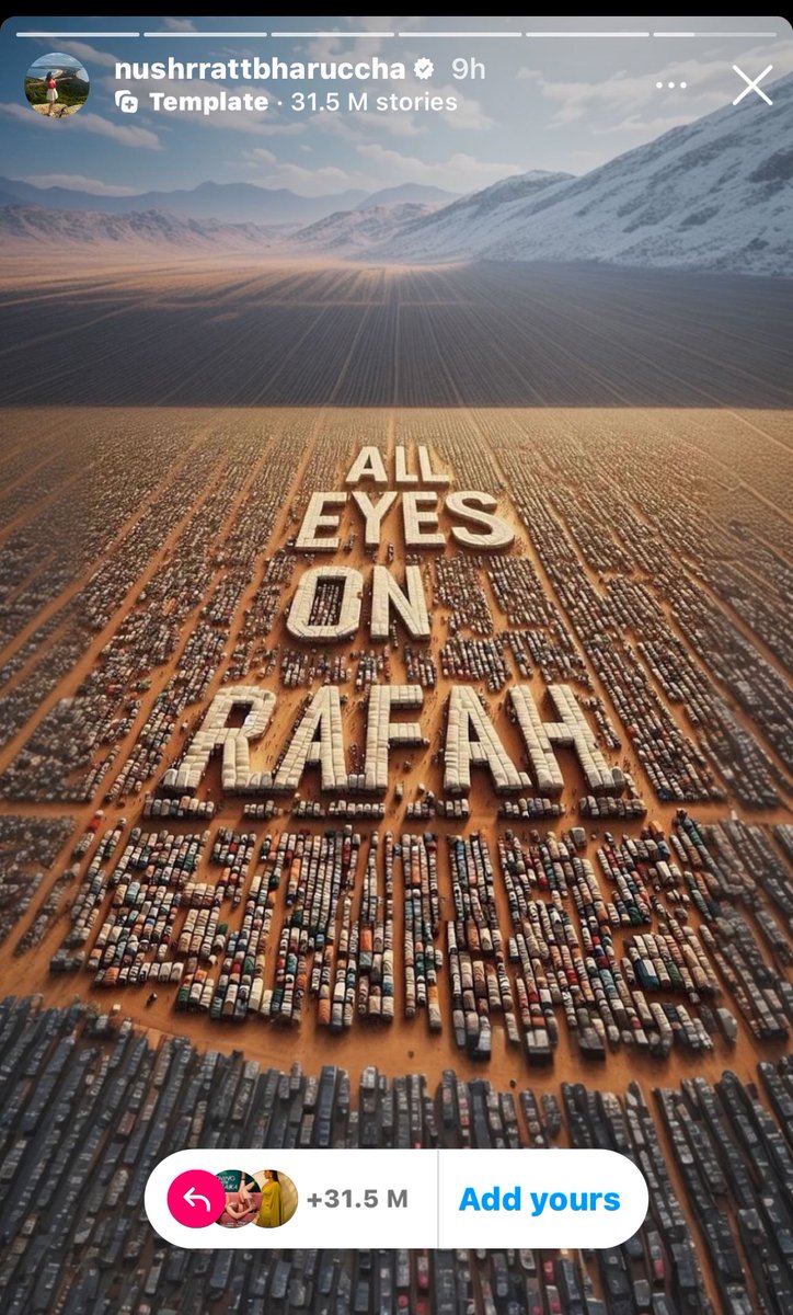 DebashishHiTs's tweet photo. Actress #NushrrattBharuccha who was stranded in Israel during October 7 #HamasTerrorAttack also posts "All eyes on Rafah"
She had thanked the Israeli embassy & the GoI for bringing her back home safely
#AllEyesOnOctober7 #AllEyesOnPoK #AllEyesOnHindus https://t.co/rkctkkEBHs