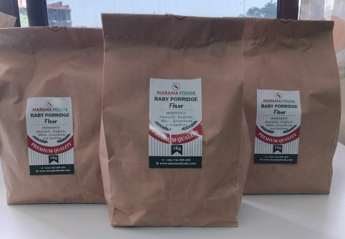 Exciting News! Marama Foods has restocked the Baby Porridge Flour! Perfect for weaning babies, and the entire family. Ingredients : ✅ Amaranth ✅ Cassava ✅ Groundnuts ✅ Millet ✅ Sorghum ✅ Sardines It's nutritious & delicious. Order; Call/WhatsApp at +254745399495.