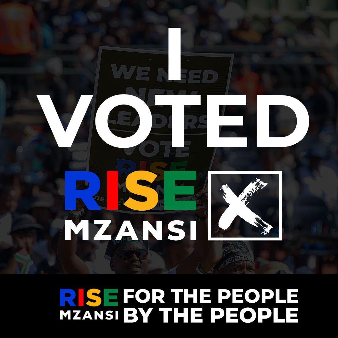 I just voted, and I am feeling inspired! 🇿🇦 Ready for a brighter future with leaders who truly represent us. I am proud to support @Rise_Mzansi in this journey for change and progress. #WeNeedNewLeaders #Election2024