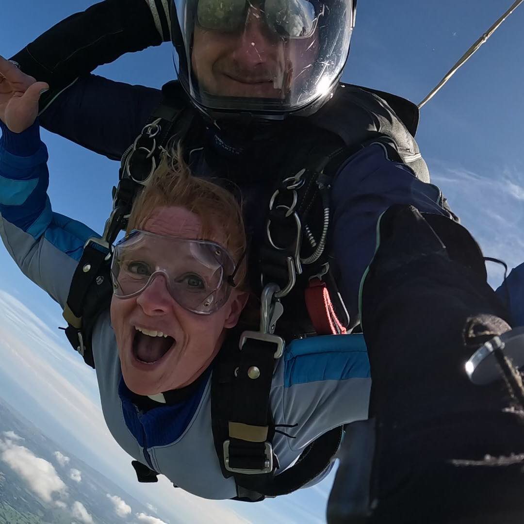 Rev Anna Moore, vicar at <a href="/StMattRedhill/">St Matthew's Redhill</a> and of <a href="/SouthwarkCofE/">Southwark Diocese</a> shows the sky is the limit when it comes to fundraising. She took on her fear of heights to raise cash for the church and appreciates all giving so generously for her leap of faith…thanks to GoSkydive for the pic