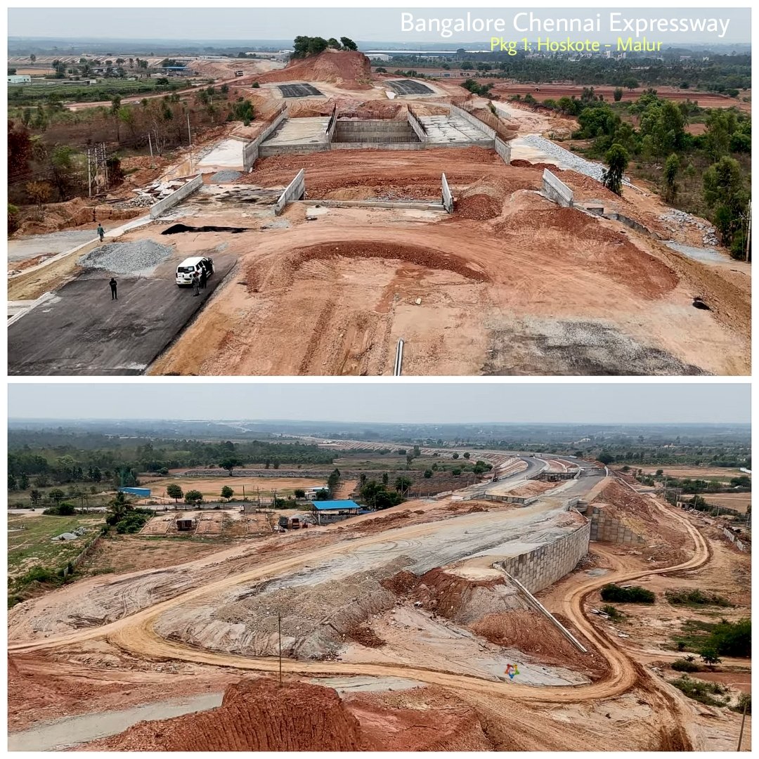 Opening of KA part of Bangalore Chennai Expressway is mainly pending due to this incomplete portion at KM 4.5 called as Jinnagara cross.
Other pending works in Pkgs 1-3 are smaller and can be completed by June 24.