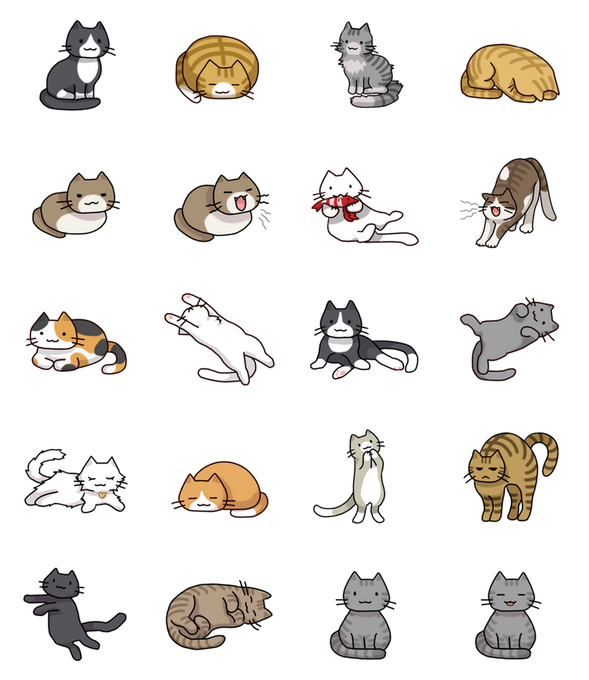 「closed eyes white cat」 illustration images(Latest)