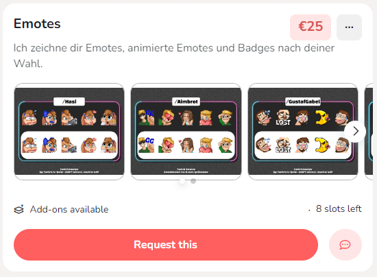 Hellu! 💕

Ich probiere jetzt mal die ganzen Emote Anfragen über Ko-Fi laufen zu lassen. Ich nehme insgesamt max. 10 Anfragen an, dann wird pausiert. Wer zuerst kommt malt also zuerst. 

ko-fi.com/quiinofficial/…

#Twitch #Emotes #Designe #Kommission #Streaming #KoFi #CuteArt