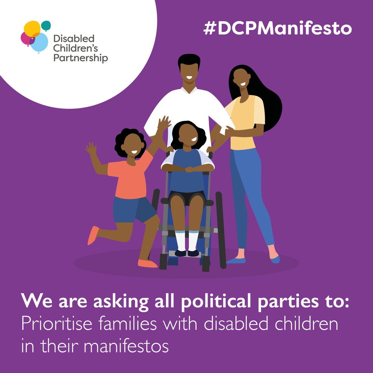 As a member of the @DCPCampaign we’re pleased to share the #DCPManifesto in the lead up to the General Election. Disabled children and their families must not be forgotten by political parties. You can find the full DCP Manifesto here: bit.ly/DCPManifesto