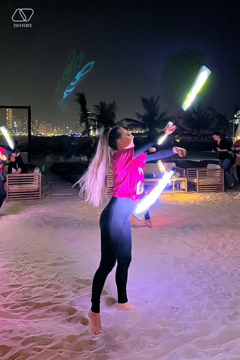 The synergy between the Pixel Poi dancers and the Water Drummers was electric, captivating everyone present and ensuring that the event was filled with energy and excitement. 
#2idevents #corporateevents #entertainment #entertainmentindubai #waterdrummersindubai #pixelpoiindubai