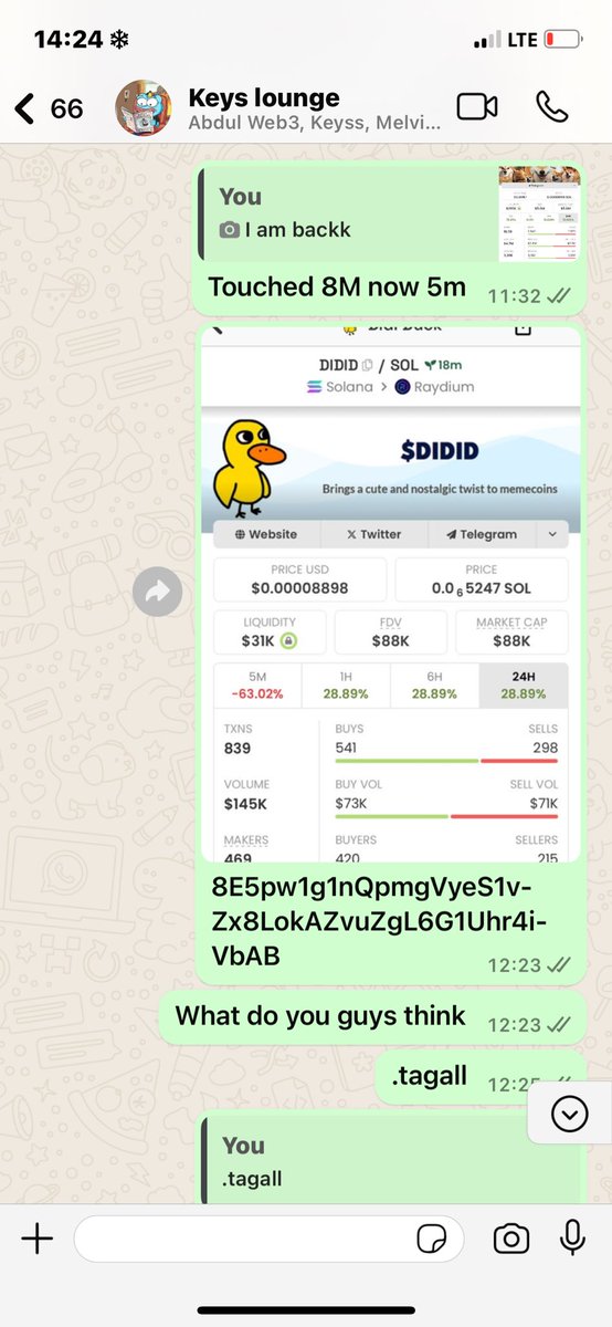 Called on my WhatsApp channel at 88k

$Didid